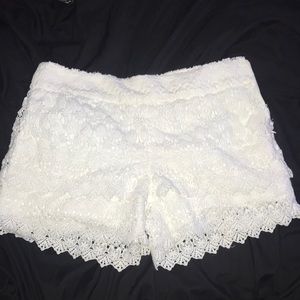 Lace white shorts